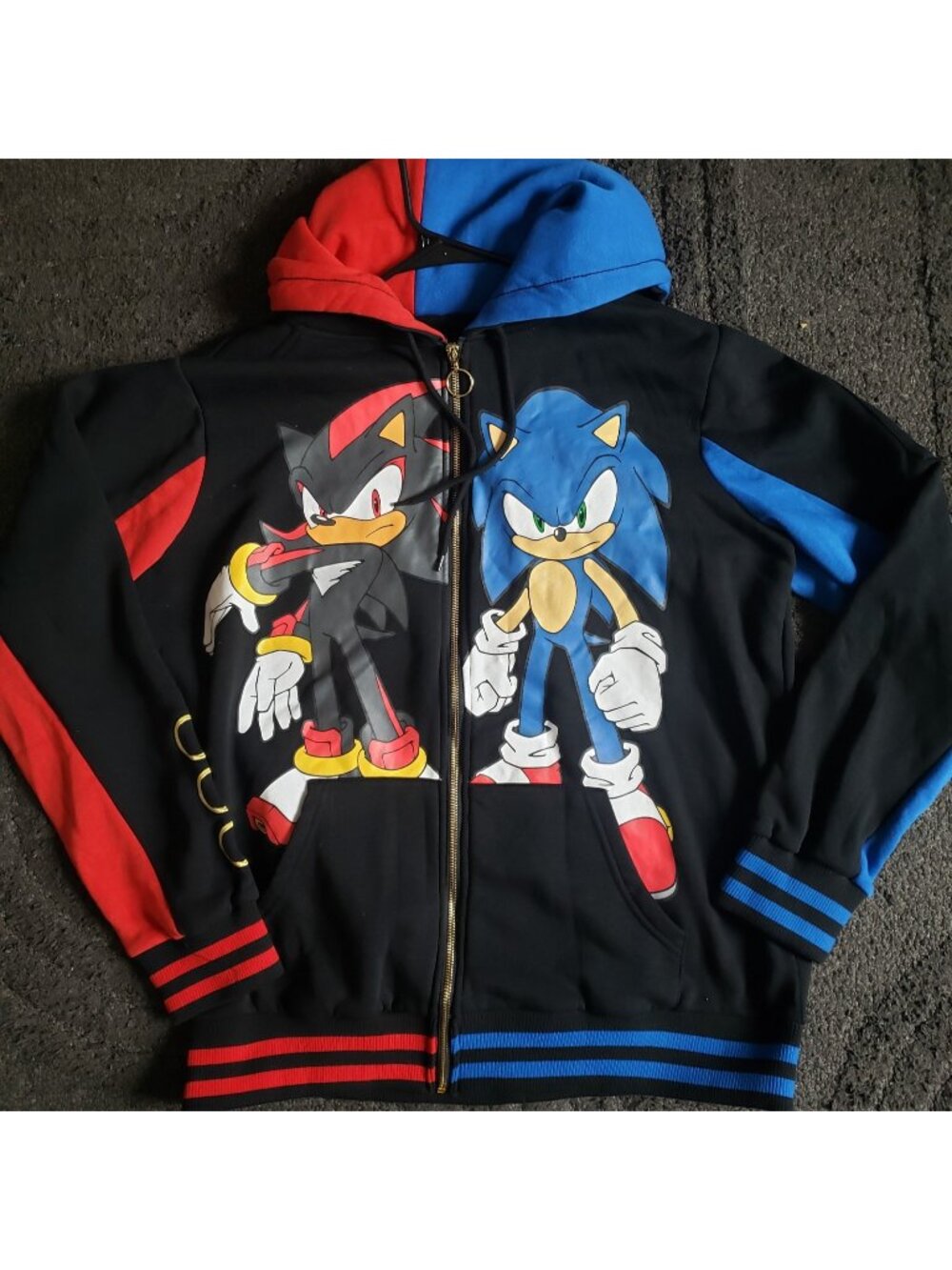 Sonic and Shadow Hoodie Hot Topic Sonic The Hedgehog Size XL